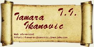 Tamara Ikanović vizit kartica
